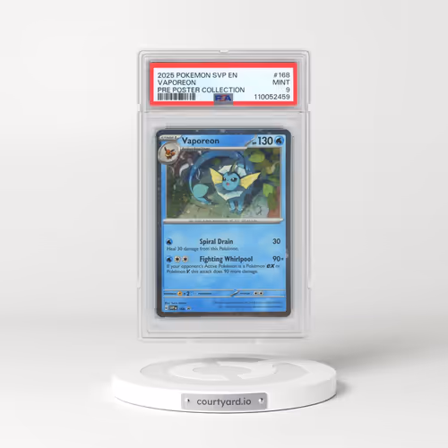 2025 Pokémon Svp EN-SV Black Star Promo #168 Vaporeon - Prismatic Evolutions Poster Collection (PSA 9 MINT)