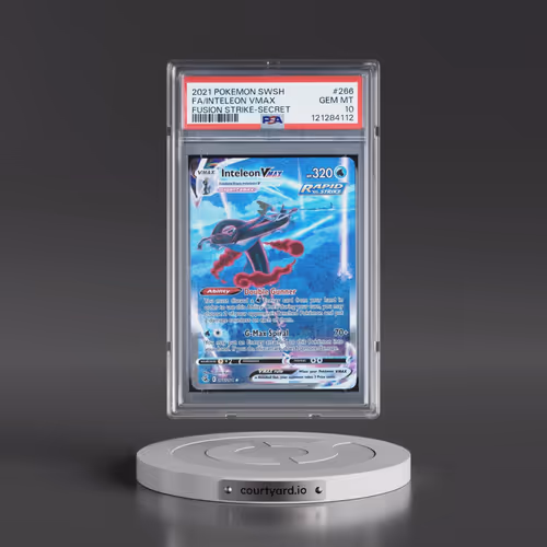 2021 Pokémon Sword & Shield Fusion Strike #266 Inteleon Vmax - Full Art Secret (PSA 10 GEM MINT)