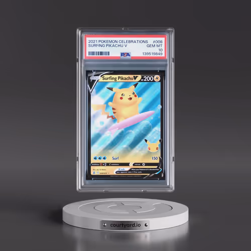 2021 Pokémon Celebrations #008 Surfing Pikachu V - Holo (PSA 10 GEM MINT)