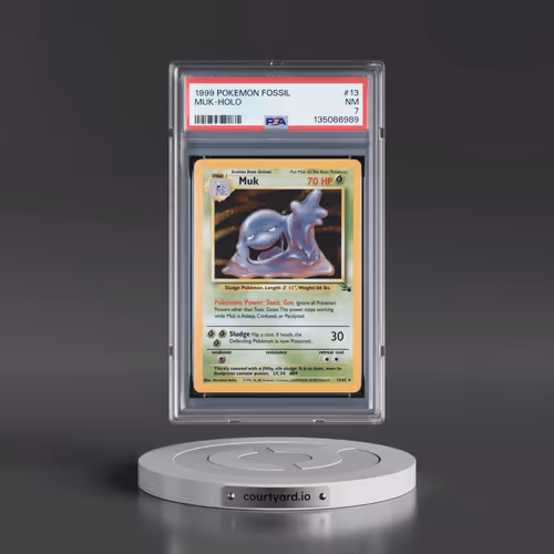 1999 Pokémon Fossil #13 Muk - Holo (PSA 7 NM)