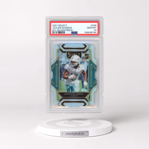 2021 Panini Select #248 Jaylen Waddle - Die-Cut Silver Prizm (PSA 10 GEM MINT)