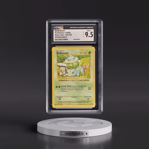 1999 Base Set #44/102 Bulbasaur - Shadowless Shadowless (CGC 9.5 MINT+)