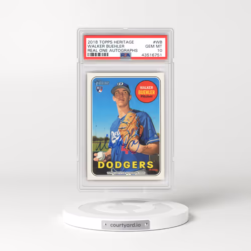 2018 Topps Heritage Real One Autographs #WB Walker Buehler (PSA 10 GEM MINT)