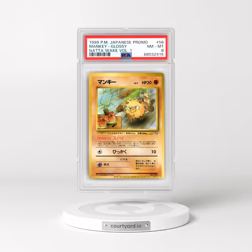 1998-99 Pokémon Pokemon Japanese Promo #56 Mankey-Glossy - Natta Wake Vol. 1 (PSA 8 NM-MT)