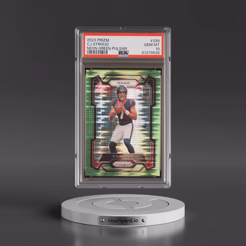 2023 Panini Prizm #339 CJ Stroud - Neon Green Pulsar (PSA 10 GEM MINT)