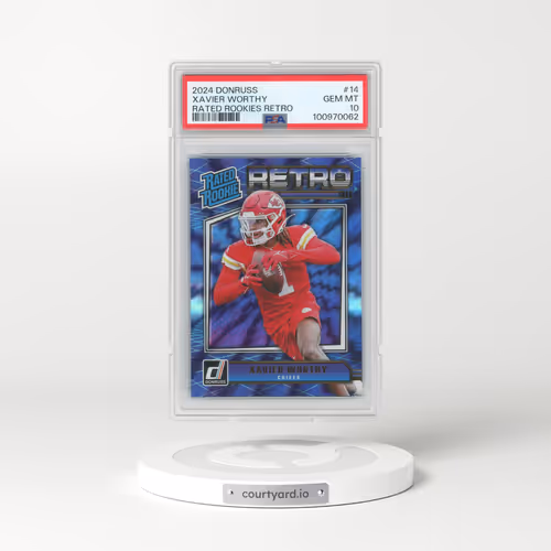 2024 Panini Donruss Rated Rookies Retro #14 Xavier Worthy (PSA 10 GEM MINT)