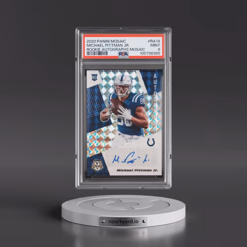 2020 Panini Mosaic Rookie Autographs Mosaic #RA14 Michael Pittman Jr. (PSA 9 MINT)