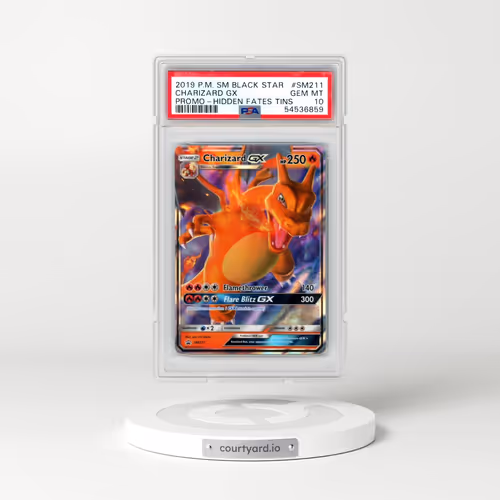 2019 Pokémon SM Black Star Promo #SM211 Charizard GX - Holo Hidden Fates Tins (PSA 10 GEM MINT)