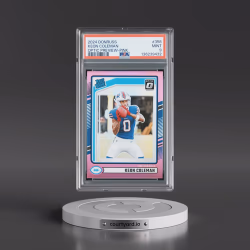 2024 Panini Donruss #358 Keon Coleman - Optic Preview-Pink (PSA 9 MINT)