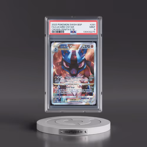 2023 Pokémon Swsh Black Star Promo #291 Lucario Vstar - Full Art Crown Zenith Elite Trainer Box (PSA