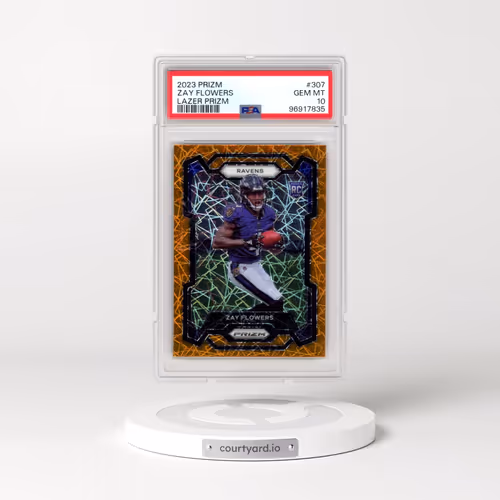 2023 Panini Prizm #307 Zay Flowers - Lazer Prizm (PSA 10 GEM MINT)