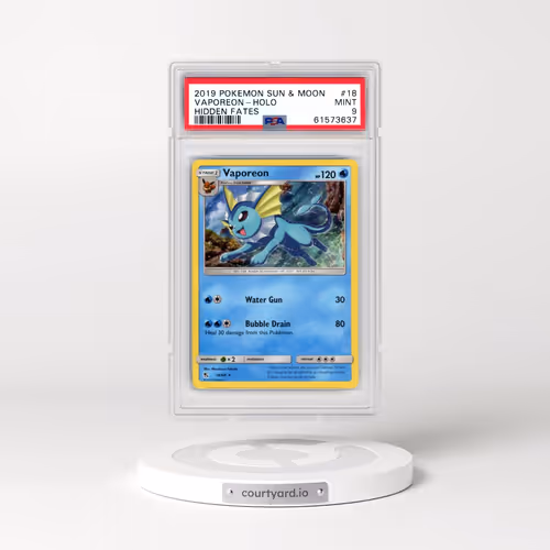 2019 Pokémon Sun & Moon Hidden Fates #18 Vaporeon - Holo (PSA 9 MINT)