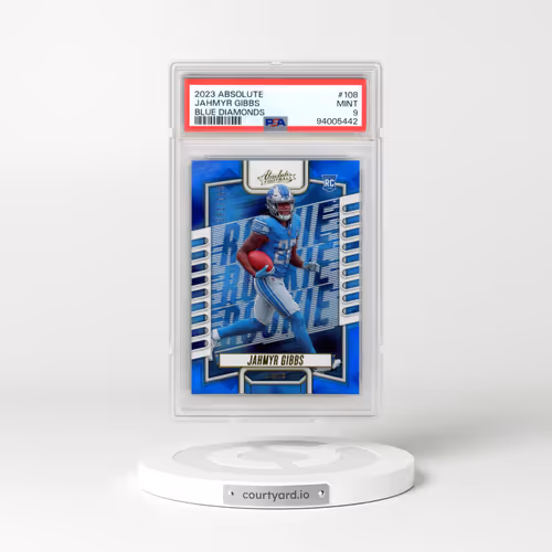 2023 Panini Absolute #108 Jahmyr Gibbs - Blue Diamonds (PSA 9 MINT)