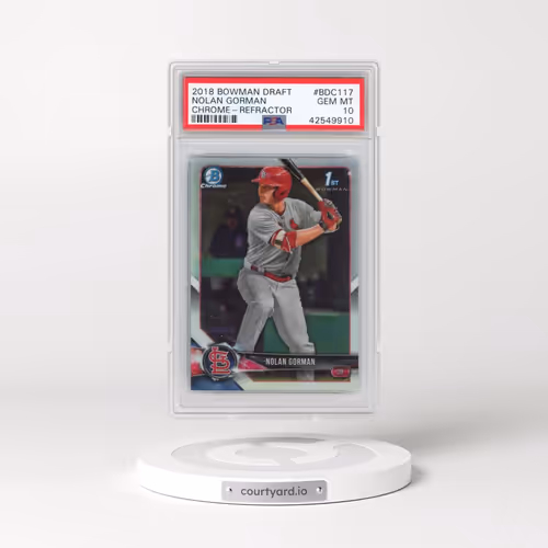 2018 Bowman Draft #BDC117 Nolan Gorman - Chrome-Refractor (PSA 10 GEM MINT)