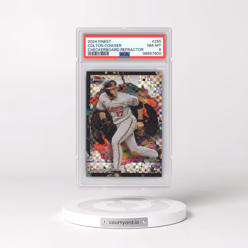 2024 Topps Finest #255 Colton Cowser - Checkerboard Refractor (PSA 8 NM-MT)