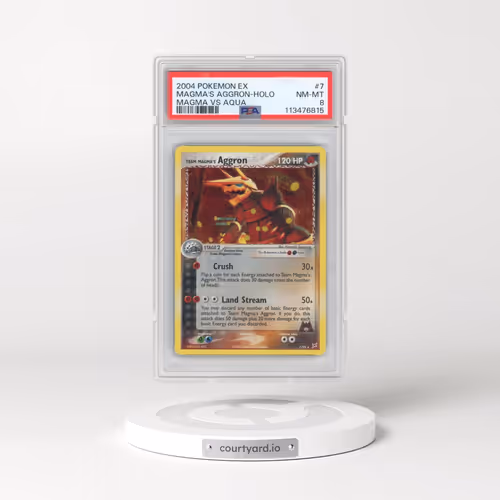 2004 Pokémon EX Team Magma VS Team Aqua #7 Team Magma's Aggron - Holo (PSA 8 NM-MT)