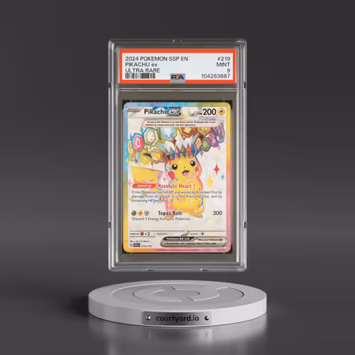 2024 Pokémon Ssp EN-Surging Sparks #219 Pikachu EX - Holo Ultra Rare (PSA 9 MINT)