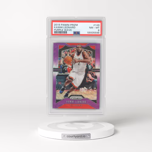 2019 Panini Prizm #149 Kawhi Leonard - Purple Wave (PSA 8 NM-MT)