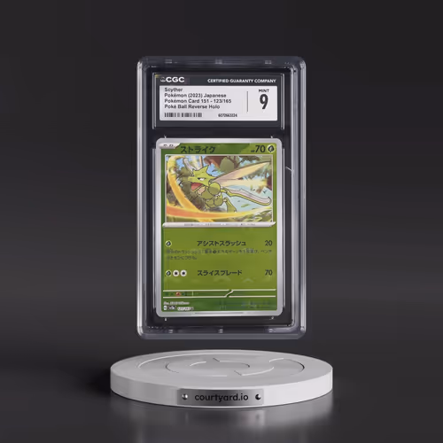 2010 Pokémon Card 151 #123/165 Scyther - Reverse Holo Poké Ball (CGC 9 MINT)