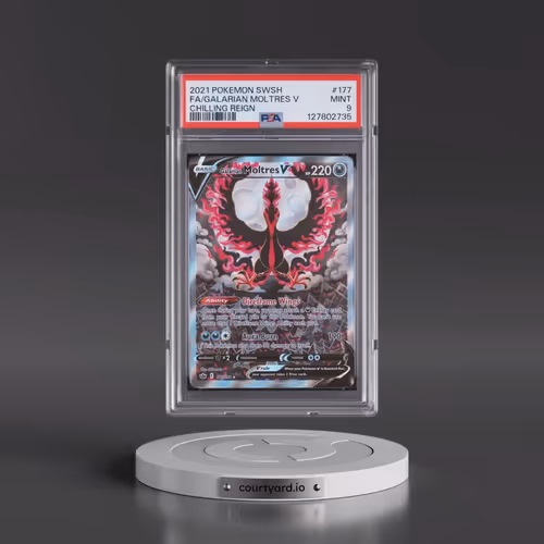 2021 Pokémon Sword & Shield Chilling Reign #177 Galarian Moltres V - Holo Full Art (PSA 9 MINT)