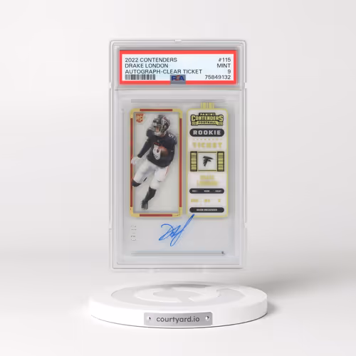 2022 Panini Contenders #115 Drake London - Autograph-Clear Ticket (PSA 9 MINT)