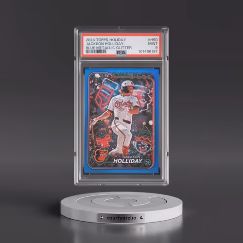 2024 Topps Holiday #H50 Jackson Holliday - Blue Metallic Glitter (PSA 9 MINT)