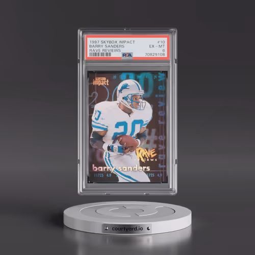 1997 Skybox Impact Raves #10 Barry Sanders - Rave Reviews (PSA 6 EX-MT)