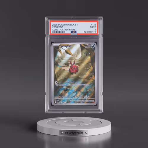 2025 Pokémon Blk EN-Black Bolt #132 Venipede - Illustration Rare (PSA 9 MINT)
