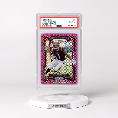 2023 Panini Prizm #56 JA'Marr Chase - Purple Power (PSA 10 GEM MINT)
