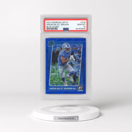 2021 Panini Donruss Optic #228 Amon-RA St. Brown - Blue Scope (PSA 10 GEM MINT)