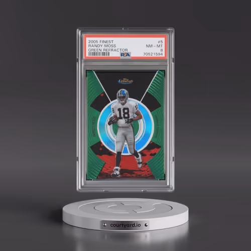 2005 Finest #5 Randy Moss - Green Refractor (PSA 8 NM-MT)