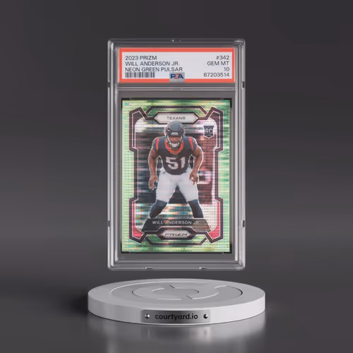 2023 Panini Prizm #342 Will Anderson Jr. - Neon Green Pulsar (PSA 10 GEM MINT)