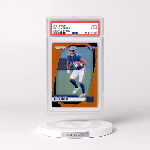 2024 Panini Prizm #370 Malik Nabers - Orange Prizm (PSA 9 MINT)