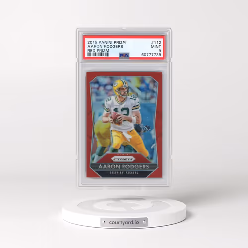 2015 Panini Prizm #112 Aaron Rodgers - Red Prizm (PSA 9 MINT)
