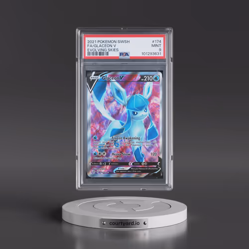2021 Pokémon Sword & Shield Evolving Skies #174 Glaceon V - Holo Full Art (PSA 9 MINT)