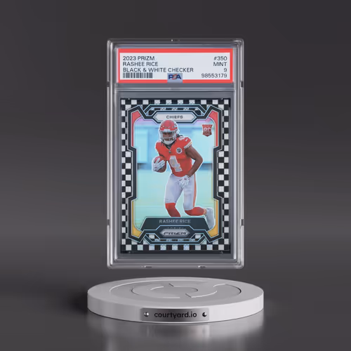 2023 Panini Prizm #350 Rashee Rice - Black & White Checker (PSA 9 MINT)