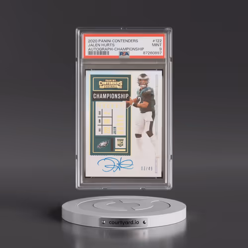 2020 Panini Contenders #122 Jalen Hurts - Autograph-Championship (PSA 9 MINT)