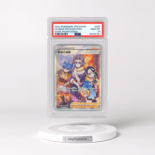 2022 Pokémon Sword & Shield Dark Phantasma #087 Miss Fortune Sisters - Full Art (PSA 10 GEM MINT)