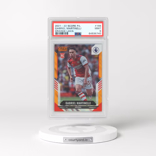 2021 Panini Score Premier League #198 Gabriel Martinelli - Orange Lava (PSA 9 MINT)