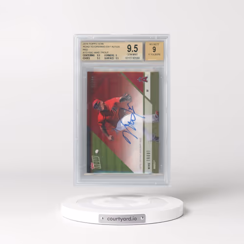 2018 Topps Now Road to Opening Day Autographs Red #OD168D Mike Trout (BGS 9.5 GEM MINT)