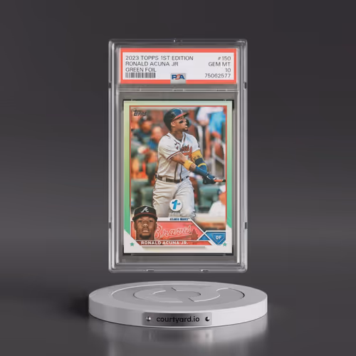 2023 Topps 1st Edition #150 Ronald Acuna Jr - Green Foil (PSA 10 GEM MINT)