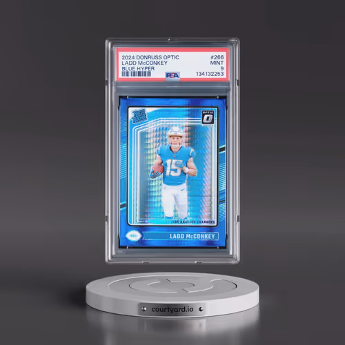 2024 Panini Donruss Optic #266 Ladd McConkey - Blue Hyper (PSA 9 MINT)