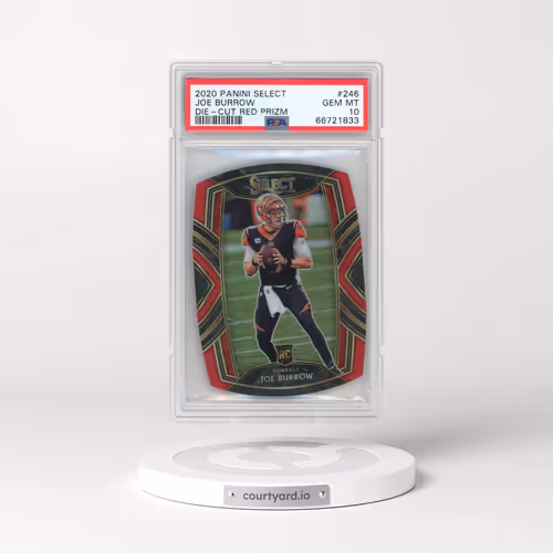 2020 Panini Select #246 Joe Burrow - Die-Cut Red Prizm (PSA 10 GEM MINT)