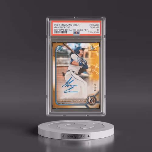 2022 Bowman Draft Chrome Draft Pick Autographs #CDAGC Gavin Cross - Gold Refractor (PSA 10 GEM MINT)