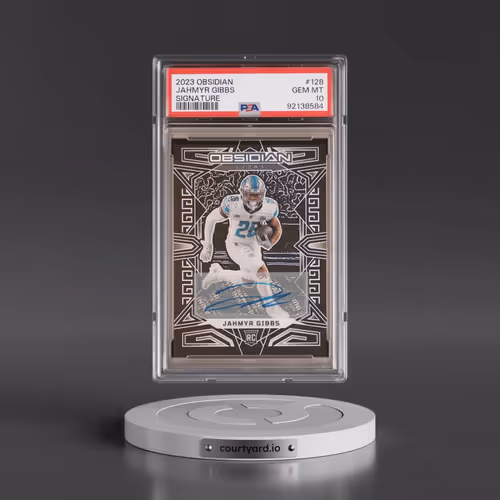 2023 Panini Obsidian #128 Jahmyr Gibbs - Signature (PSA 10 GEM MINT)