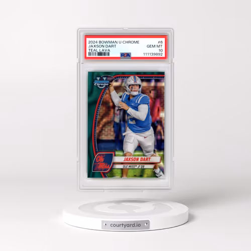 2024 Bowman University Chrome #6 Jaxson Dart - Teal Lava (PSA 10 GEM MINT)