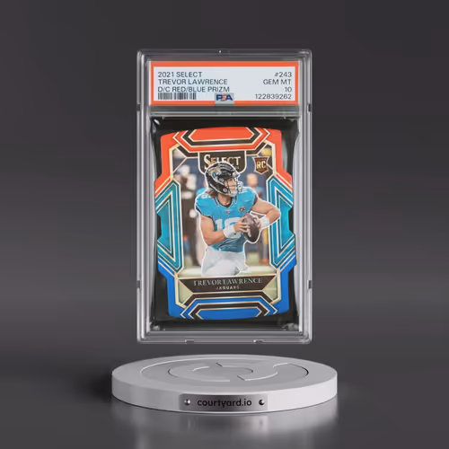2021 Panini Select #243 Trevor Lawrence - Die-Cut Red/Blue Prizm (PSA 10 GEM MINT)