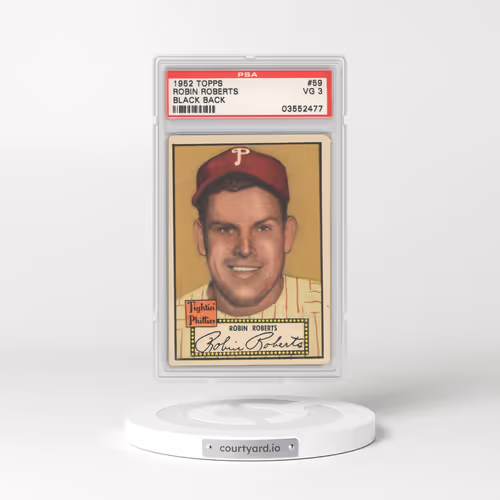1952 Topps #59 Robin Roberts - Black Back (PSA 3 VG)