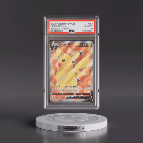 2022 Pokémon Sword & Shield Brilliant Stars #157 Pikachu V - Holo Full Art (PSA 10 GEM MINT)
