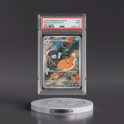 2025 Pokémon SV10-Glory of Team Rocket #108 Team Rocket's Raticate - Art Rare (PSA 9 MINT)